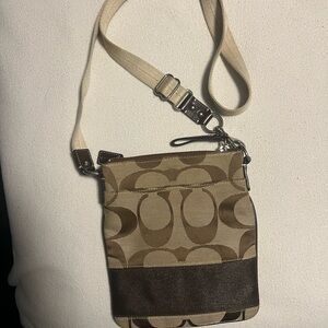 Coach Tan and Brown Crossbody Bag